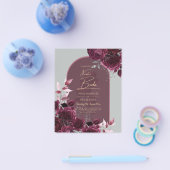 ONZE TROUWDAg Wijnrode Rozen UITNODIGINGEN Flyer (Enkel)