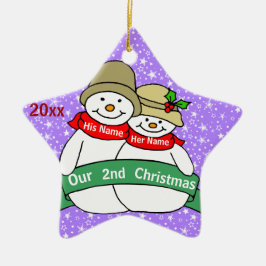 Onze tweede kerst keramisch ornament