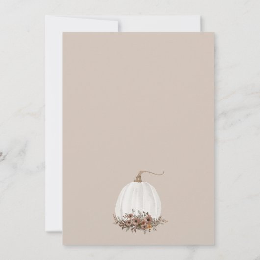 Onze tweede uitnodiging voor een kleine pompoen (Achterkant)