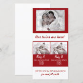 Onze tweeling is er! aankondiging (Voorkant / Achterkant)