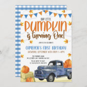Onze uitnodiging van de kleine pomkin Birthday (Voorkant / Achterkant)