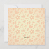 Onze uitnodiging van het Baby shower van Little Pr (Achterkant)