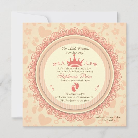 Onze uitnodiging van het Baby shower van Little Pr (Voorkant)