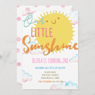 Onze uitnodiging voor de 'Little Sunshine Birthday