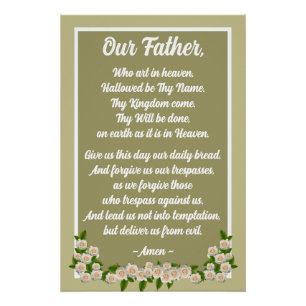 Onze Vader Gebed Mattheus 6:9–13 Gouden Poster Perfect Poster