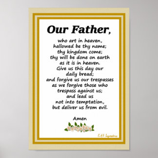 Onze Vader Gebed Mattheus 6:9-13 Poster