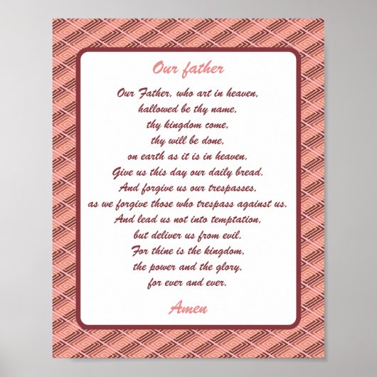 Onze vader, het gebed van de Heer Poster (Voorkant)