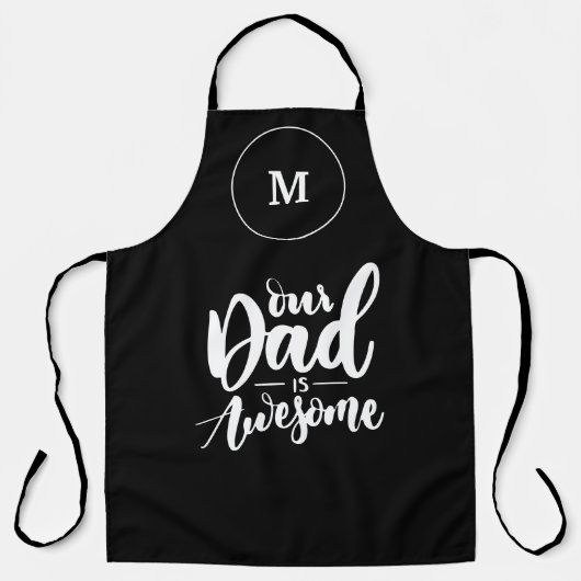 Onze vader is een zwart en wit monogram schort (Voorkant)