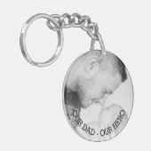 Onze vader - Onze Hero | Persoonlijke foto Sleutelhanger (Voorkant Links)