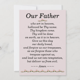 Onze vader Prayer Matthew Kaart 6:9-13