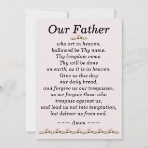 Onze vader Prayer Matthew Kaart 6:9-13