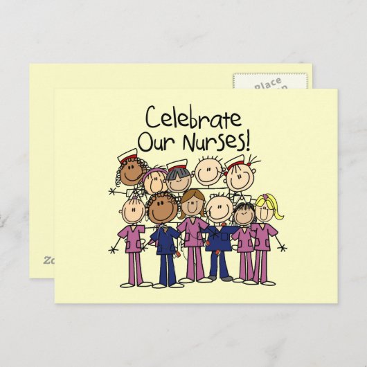 Onze verpleegsters vieren briefkaart (Voorkant / Achterkant)