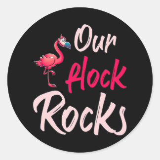 Onze Vloot Rocks Flamingo Ronde Sticker