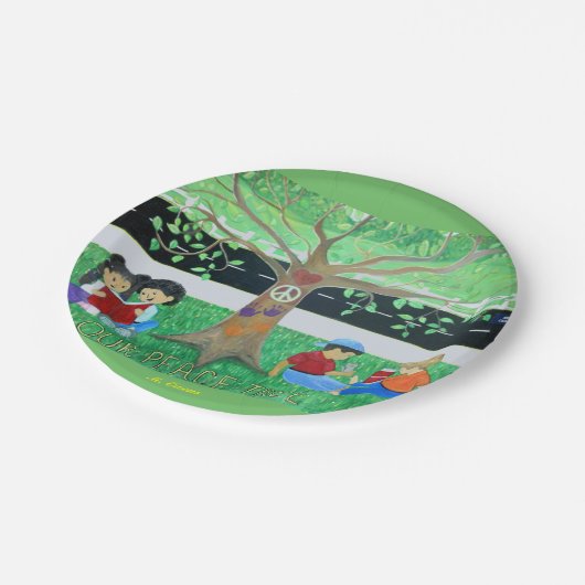 "Onze Vredesboom" Papieren Borden Papieren Bordje (Gekanteld)