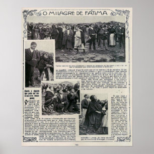 Onze Vrouwe Fatima Mirakel Portugese krant Poster
