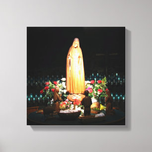 Onze Vrouwe Fatima Statue Wrapped Canvas afdrukken