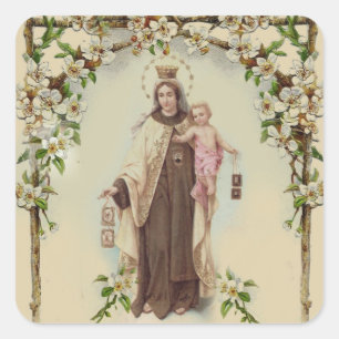 Onze Vrouwe van de berg Karmel met de Baby Jesus Vierkante Sticker