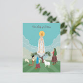 Onze Vrouwe van Fatima en de drie herders Briefkaart (Staand voorkant)