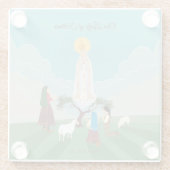 Onze Vrouwe van Fatima en de drie herders Glazen Onderzetter (Achterkant)