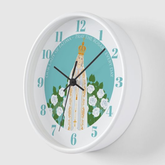 Onze Vrouwe van Fatima en witte rozen (Hoek)