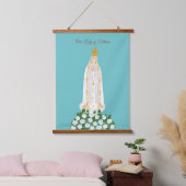 Onze Vrouwe van Fatima en witte rozen Hangend Wandkleed (Slaapkamer)