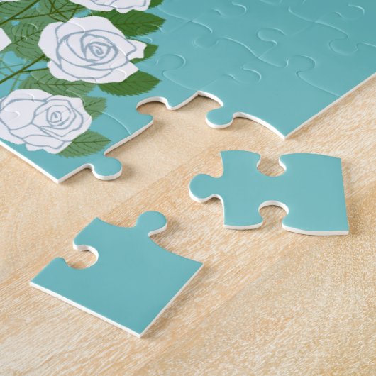 Onze Vrouwe van Fatima en witte rozen Legpuzzel (Zijkant)