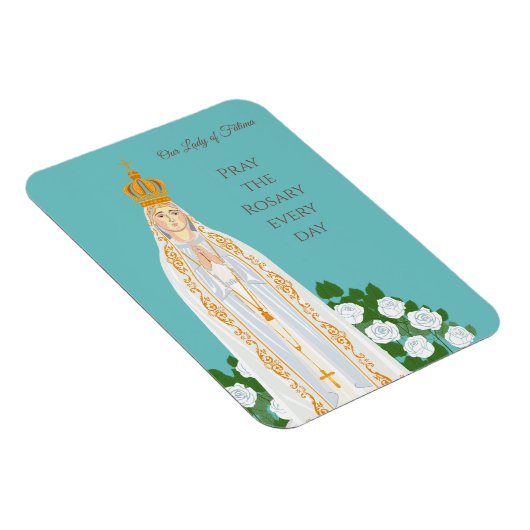Onze Vrouwe van Fatima en witte rozen Magneet (Rechterzijde)