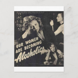 Onze vrouwen worden alcoholisten! briefkaart