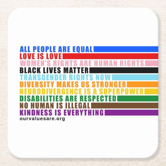 Onze waarden zijn Onderzetter (Voorkant)