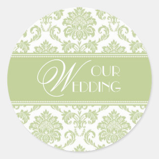Onze Wedding Sage Damask Sticker