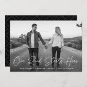Onze weg begint hier Foto Verloving aankondiging (Voorkant / Achterkant)