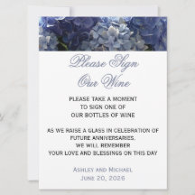 Onze wijn signeer Hydrangea bord