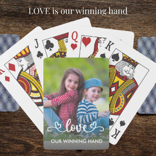 Onze Winnende Hand - Liefdesfamiliefoto Pokerkaarten