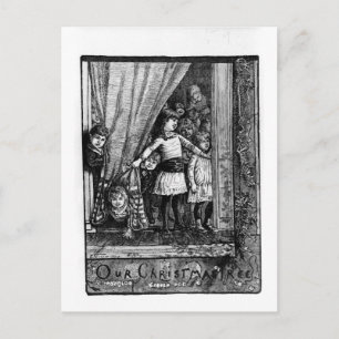 Onze  winterscène met kerstbomen feestdagenkaart