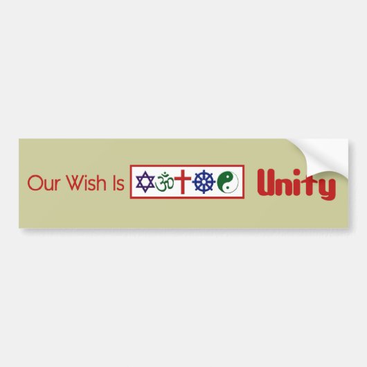 Onze Wish UNITY Bumpersticker (Voorkant)