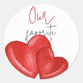 Onze, zijn of haar favoriete bruidsjonker cadeau ronde sticker (Voorkant)