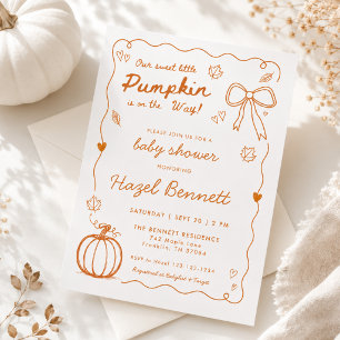 Onze Zoete Kleine Pompoen Doodle Baby Shower Kaart