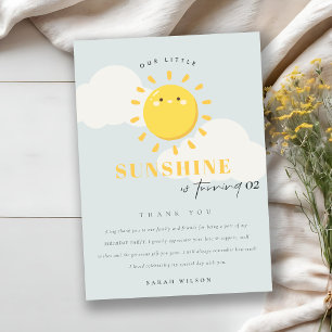 Onze zonnige blauwe zonneschijn elke dag van de zo bedankkaart