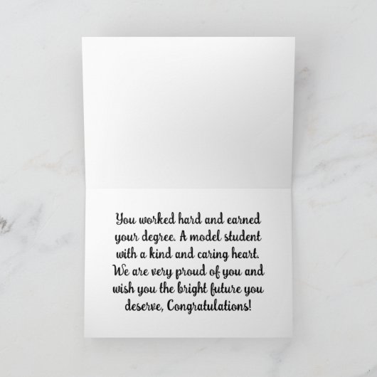 Onze zoon Afstuderen 20XX Kaart (Binnen)