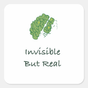 Onzichtbaar maar echt vierkante sticker