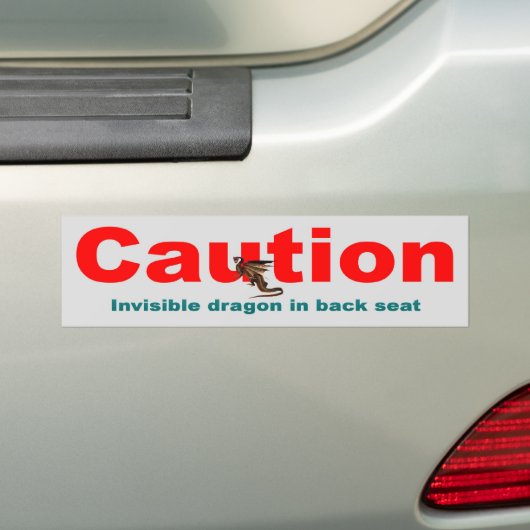 Onzichtbare draak bumpersticker (Op auto)