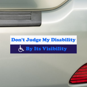 Onzichtbare handicap beoordeel niet op zichtbaarhe bumpersticker