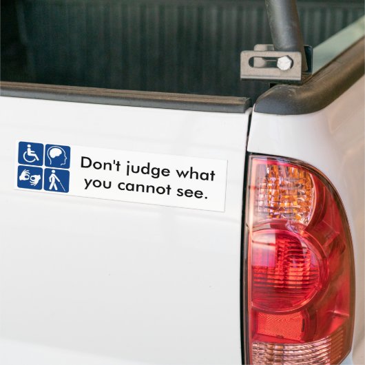 Onzichtbare handicaps bumpersticker (Op Truck)
