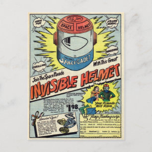 onzichtbare Helmreclame Briefkaart