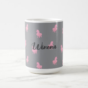 Onzichtbare Roze Eenhoorn op Grijs Koffiemok