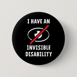 Onzichtbare ziekte, handicap. Onzichtbare. Ronde Button 5,7 Cm