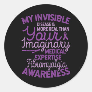 Onzichtbare ziekte is echte fibromyalgie bewustzij ronde sticker