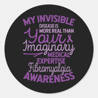 Onzichtbare ziekte is echte fibromyalgie bewustzij ronde sticker