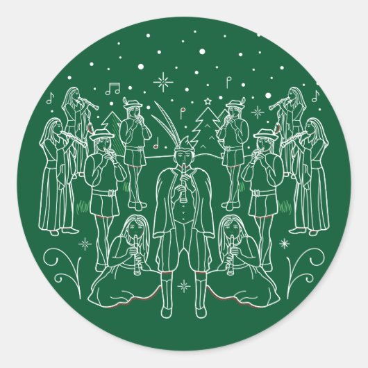 ONZIÈME JOUR DE NOËL / Autocollants de Noël (Devant)