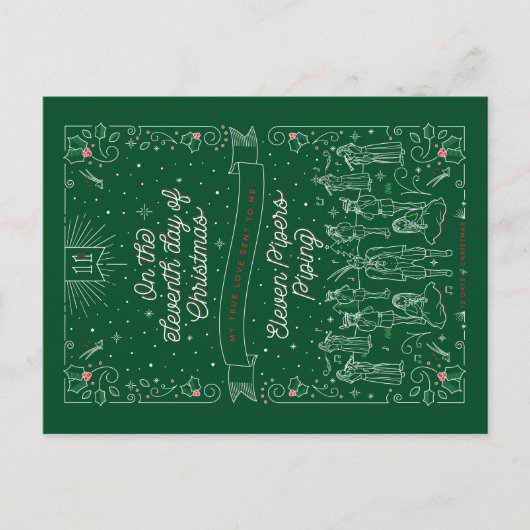 ONZIÈME JOUR DE NOËL / Carte de Noël (Devant)